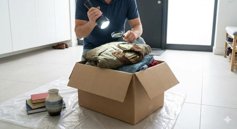 Inspection colis seconde main vinted punaise de lit lampe torche