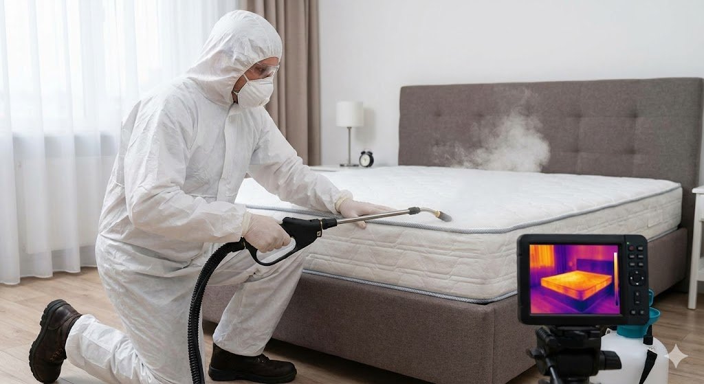 Traitement thermique punaise de lit vapeur sèche matelas professionnel avec caméra thermique